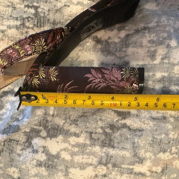 NWT Forever 21 Floral Embroidered Block  Heels Women's Size 10 Glam Black Purple - Picture 12 of 13